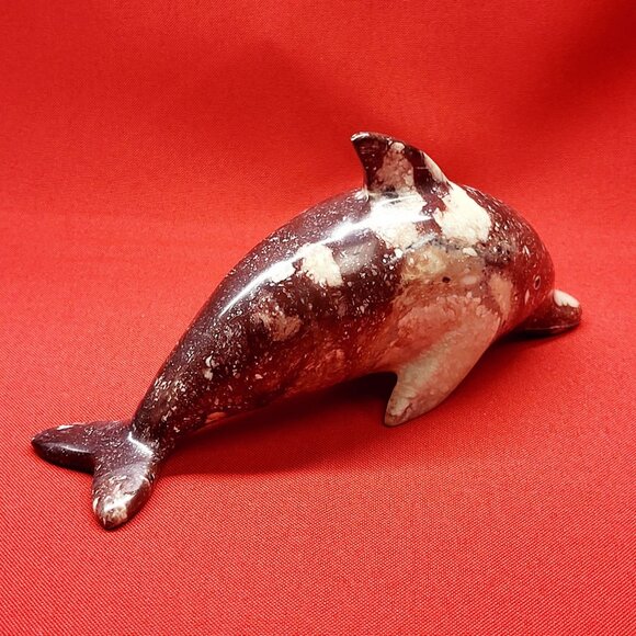 Vintage Carved Marble Stone Dolphin Figurine Paperweight Home Decor - Picture 14 of 14